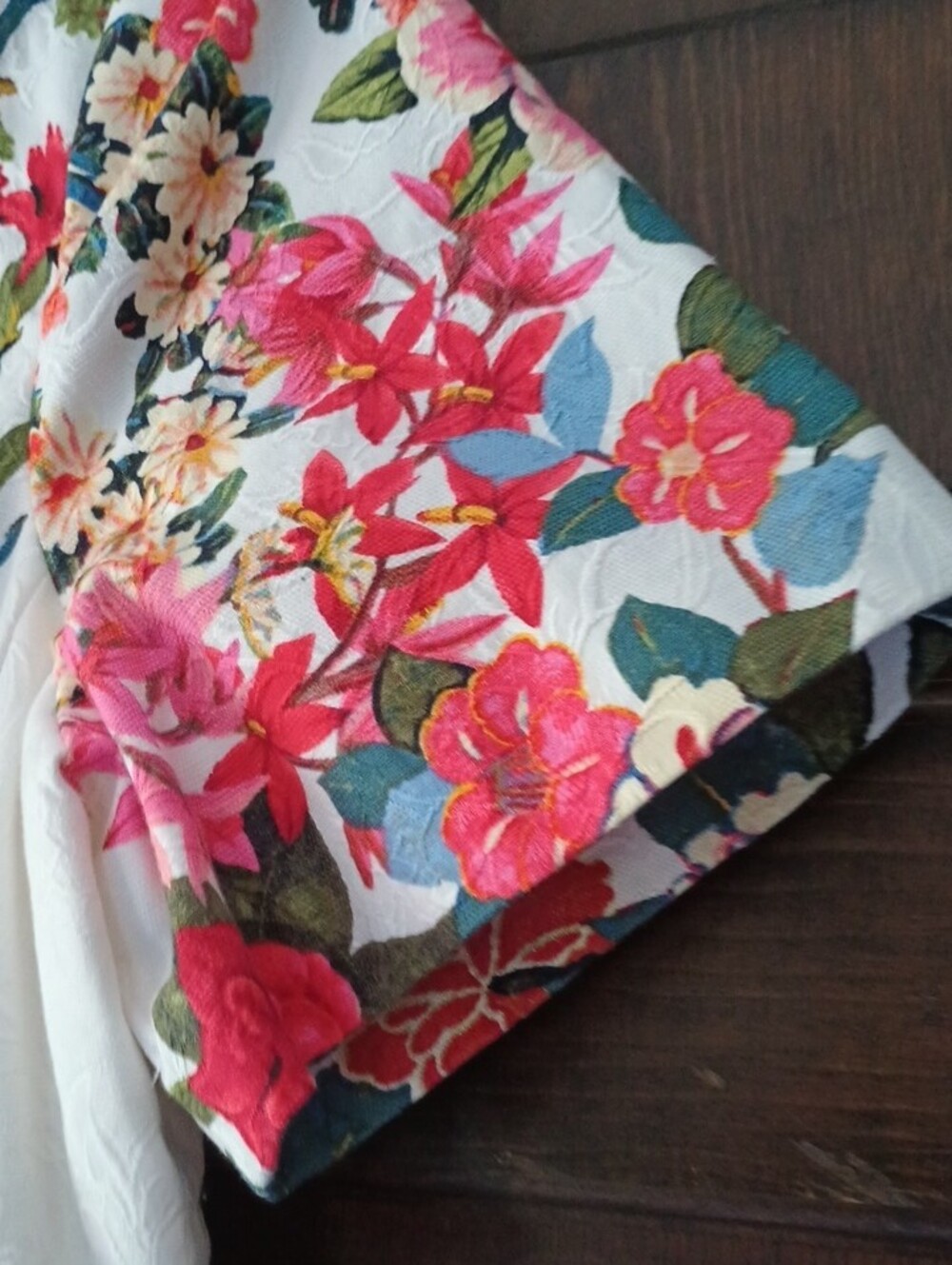 Adrianna Papell White Floral Sheath Lined Dress with Multicolor Blooms - Picture 4 of 8